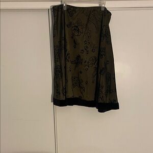 J Brand Olive and Black A-Line Skirt